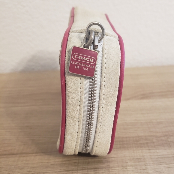 Vintage Coach Cream Suede Leather Jewelry Case - Picture 2 of 16